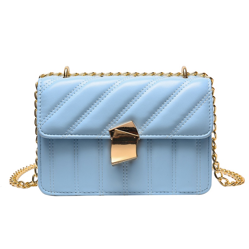 Túi Đeo Chéo Vai Có Khóa Thêu Hình Thoi Nhỏ Thời Trang Dành Cho Nữ