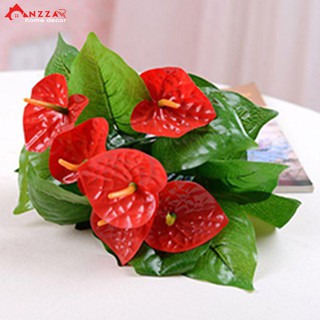 Chậu cây hoa hồng môn yến nhân tạo để bàn trang trí nội thất, decor phòng khách Anzzar
