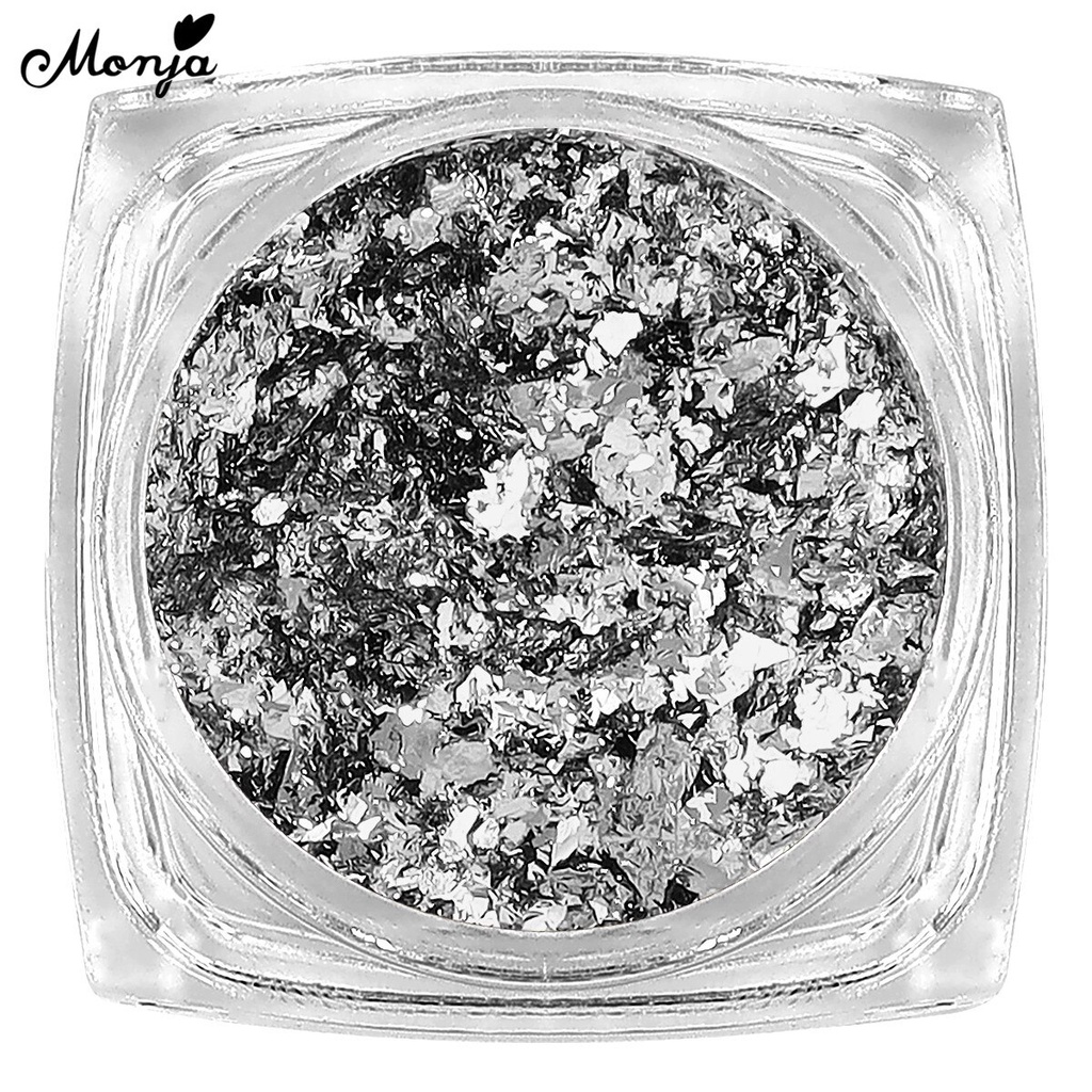 MONJA Set 6 hộp lá nhôm lấp lánh màu vàng/bạc trang trí móng nghệ thuật diy