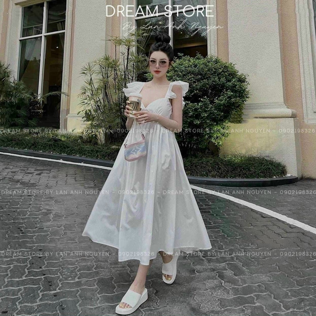 [9.9 Sales Freeship] Đầm maxi dáng dài đi biển, đầm tiểu thư cánh tiên có mút ngực dáng xòe nhiều màu sắc xinh xắn dx