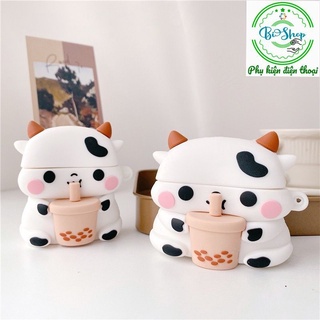 ☘️ Airpod 3☘️Case Airpod 1 2 Pro ...Vỏ bao bọc Bò sữa uống Trà sữa đựng tai nghe không dây airpods silicon mềm
