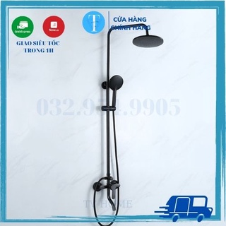 Sen cây tắm đứng đồng mạ nano đen kb 2048 tv home, bảo hành 24 tháng