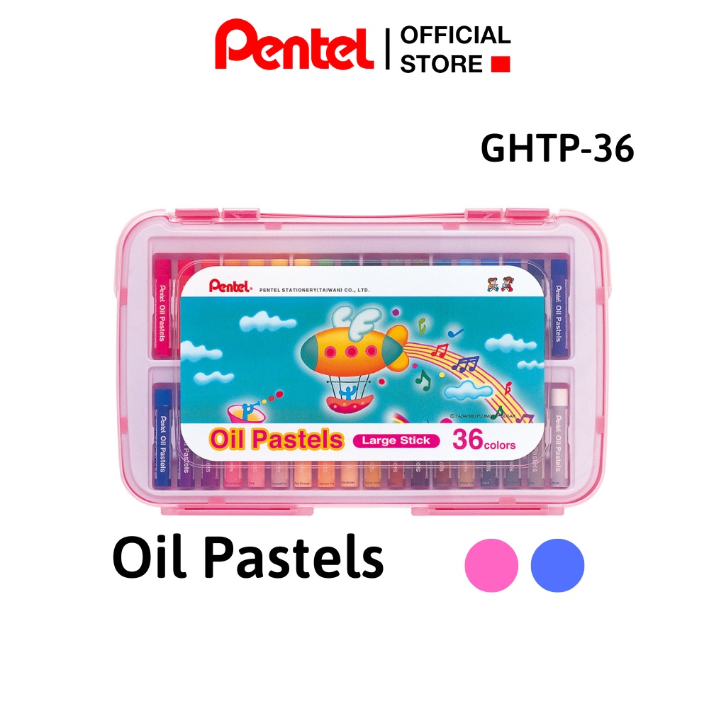 Phấn/ Sáp Dầu Pentel GHTP 36 Màu Đa Dạng | Thiết Kế Tay Cầm Tiện Lợi Như Một Chiếc Cặp  | Chất Liệu An Toàn Với Sức Khỏe