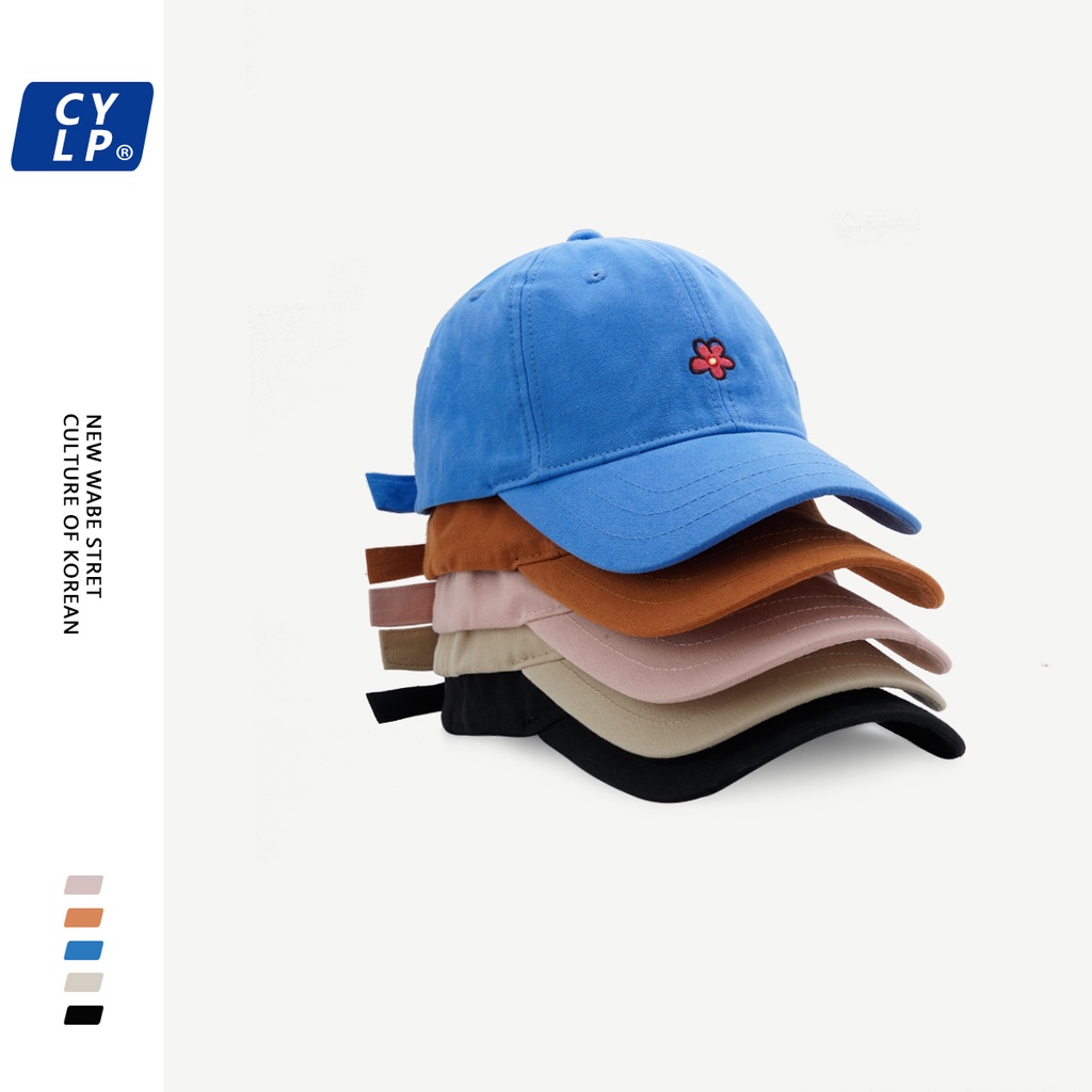 Mũ Lưỡi Trai Cotton Thoáng Khí Thêu Hoa Phong Cách Hàn Quốc