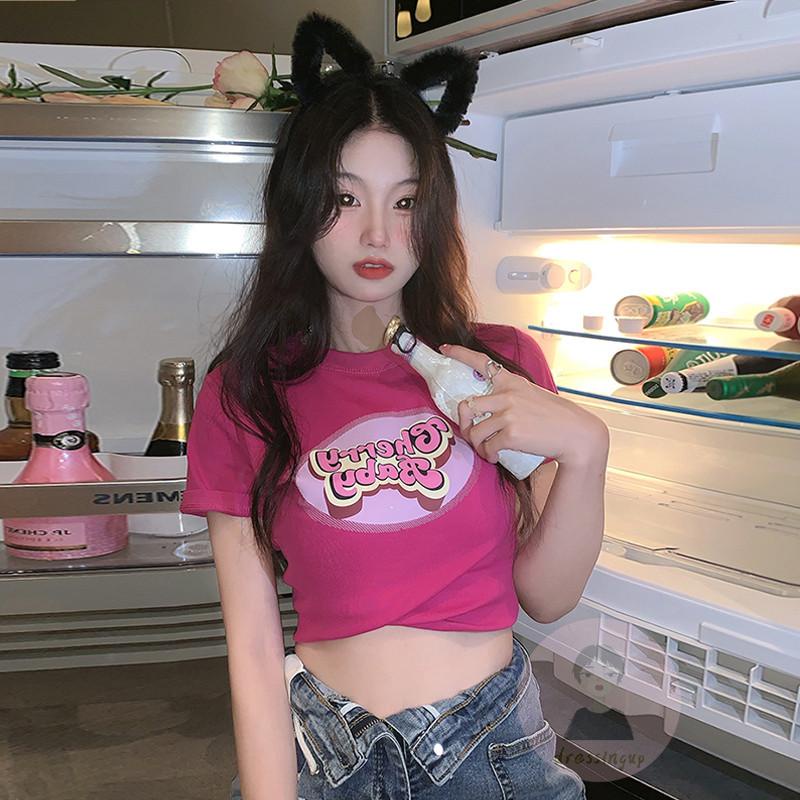 Áo Thun Ngắn Tay Cổ Tròn Thời Trang Mùa Hè Cho Nữ