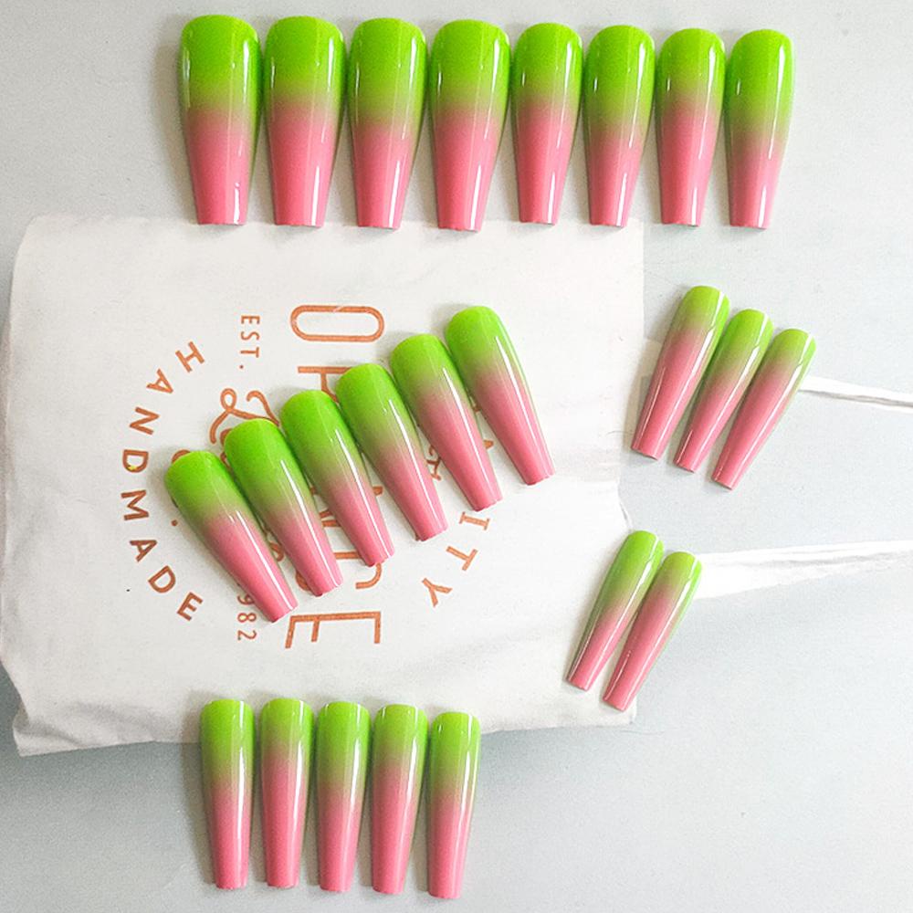 Bộ Móng Tay Giả Hình Cô Gái Múa Ba Lê Màu Gradient DIY