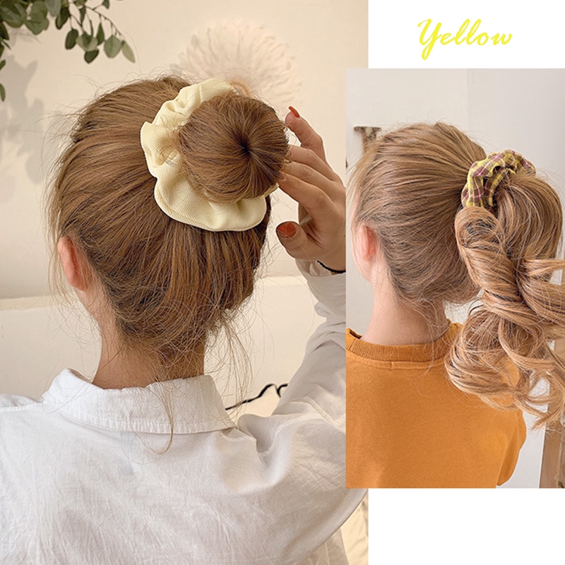 Màu Vàng Scrunchies Hoa Cúc Bươm Voan Cột Tóc Scrunchie Con Gái Chun Buộc Tóc Phụ Kiện Tóc | WebRaoVat - webraovat.net.vn