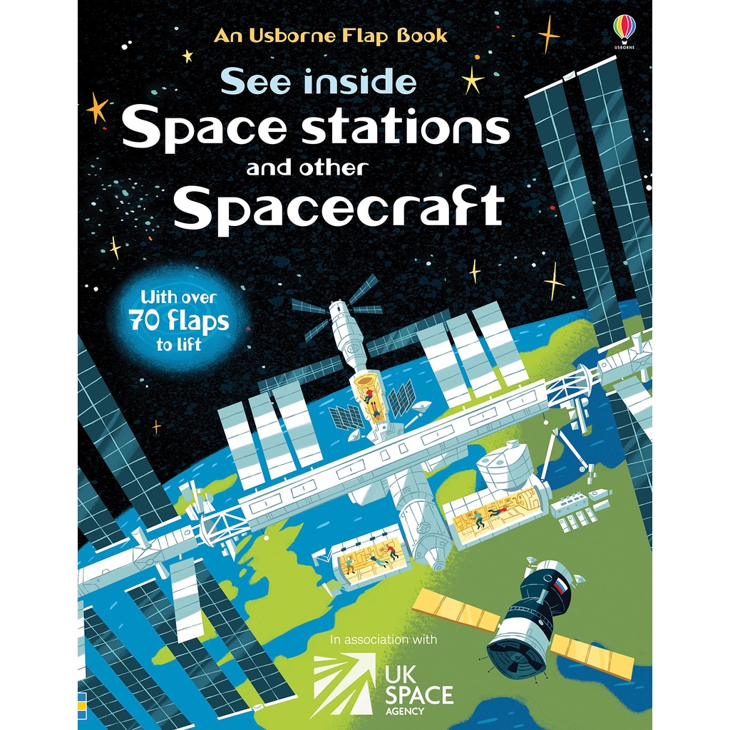 Sách Usborne - tương tác lật mở See Inside Space stations and other Spacecraft