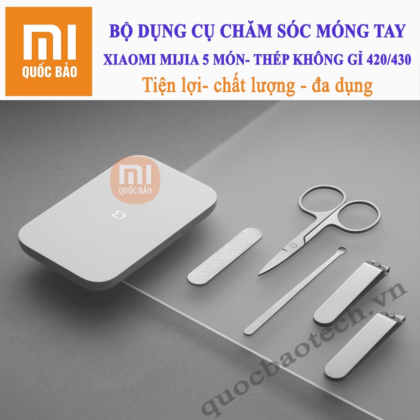 Bộ chăm sóc móng tay 5 món Xiaomi Mijia- Cao cấp, chất lượng với thép không gỉ chuyên dụng 420/430