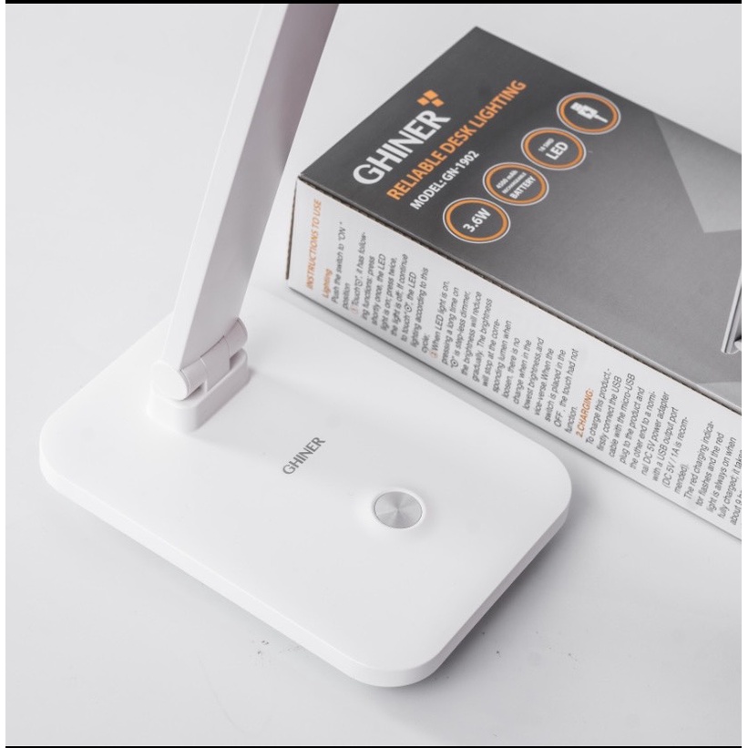 Đèn Bàn Chống Cận Có Sạc Pin Lithium 4500mAh GHINER GN-1902