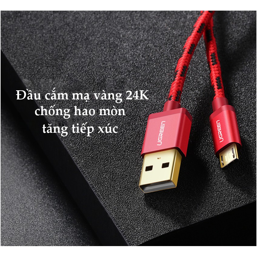 Cáp sạc và truyền dữ liệu Micro USB dài từ 0.5m đến 2m UGREEN US246