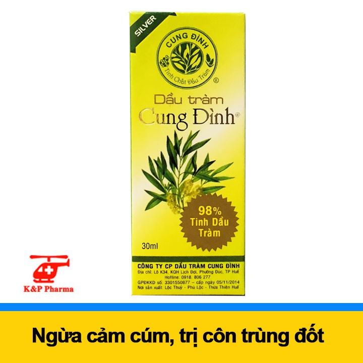 ✅ [CHÍNH HÃNG] Tinh dầu tràm Cung Đình Silver 15ml - 30ml | Ngừa cảm ho, cảm lạnh, sổ mũi, đau đầu, côn trùng cắn