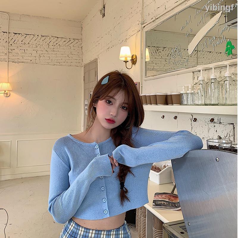 Bộ Áo Khoác Cardigan Dệt Kim + Chân Váy Lưng Cao Sọc Ca Rô Xinh Xắn Cho Nữ | BigBuy360 - bigbuy360.vn