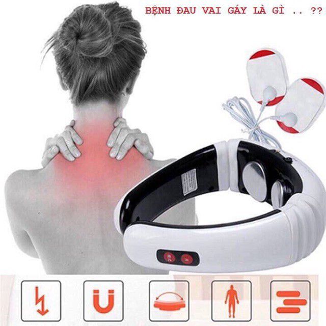 Máy massage cổ cảm ứng xung điện từ 3D thông minh hàng loại 1