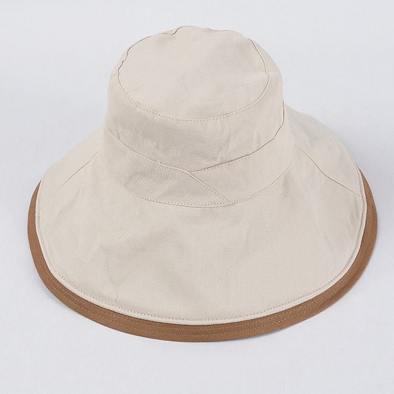 Nón Tai Bèo Rộng Vành Màu Sắc Tương Phản Thời Trang Đi Biển Cho Nữ