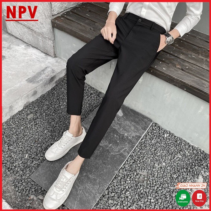 Quần âu nam đen hàn quốc NPV vải lụa co giãn,quần tây nam không nhăn, không xù, trẻ trung | BigBuy360 - bigbuy360.vn