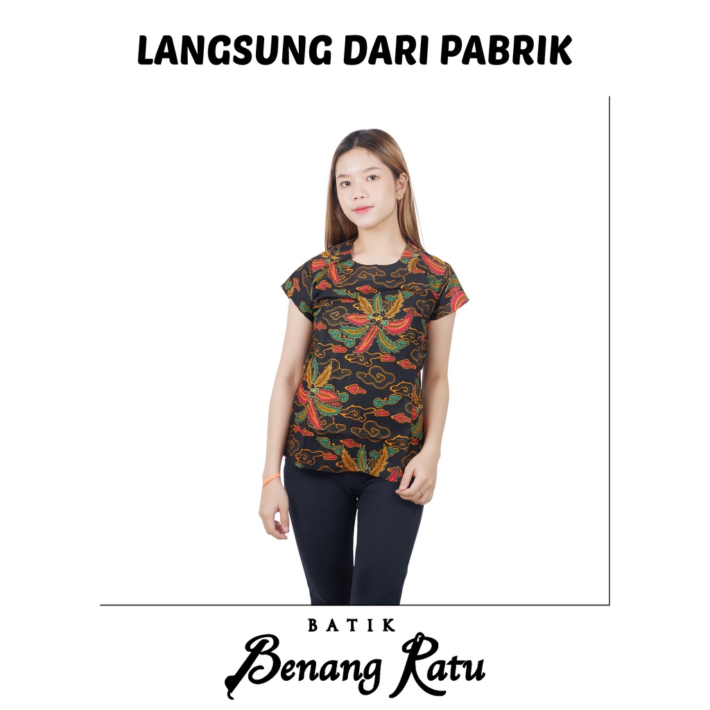 Queen Yarn Áo Thun Tay Ngắn Họa Tiết Lá Dừa Dành Cho Nữ