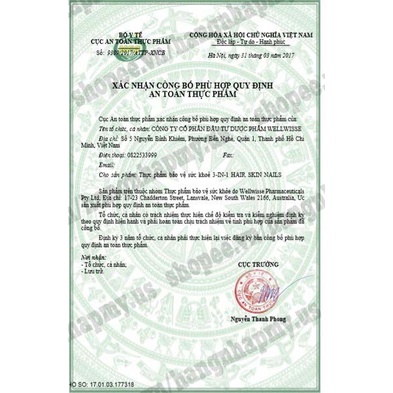 Vitamin Làm Đẹp Da, Tóc, Móng Hair Skin and Nails Natures Bounty 250 viên