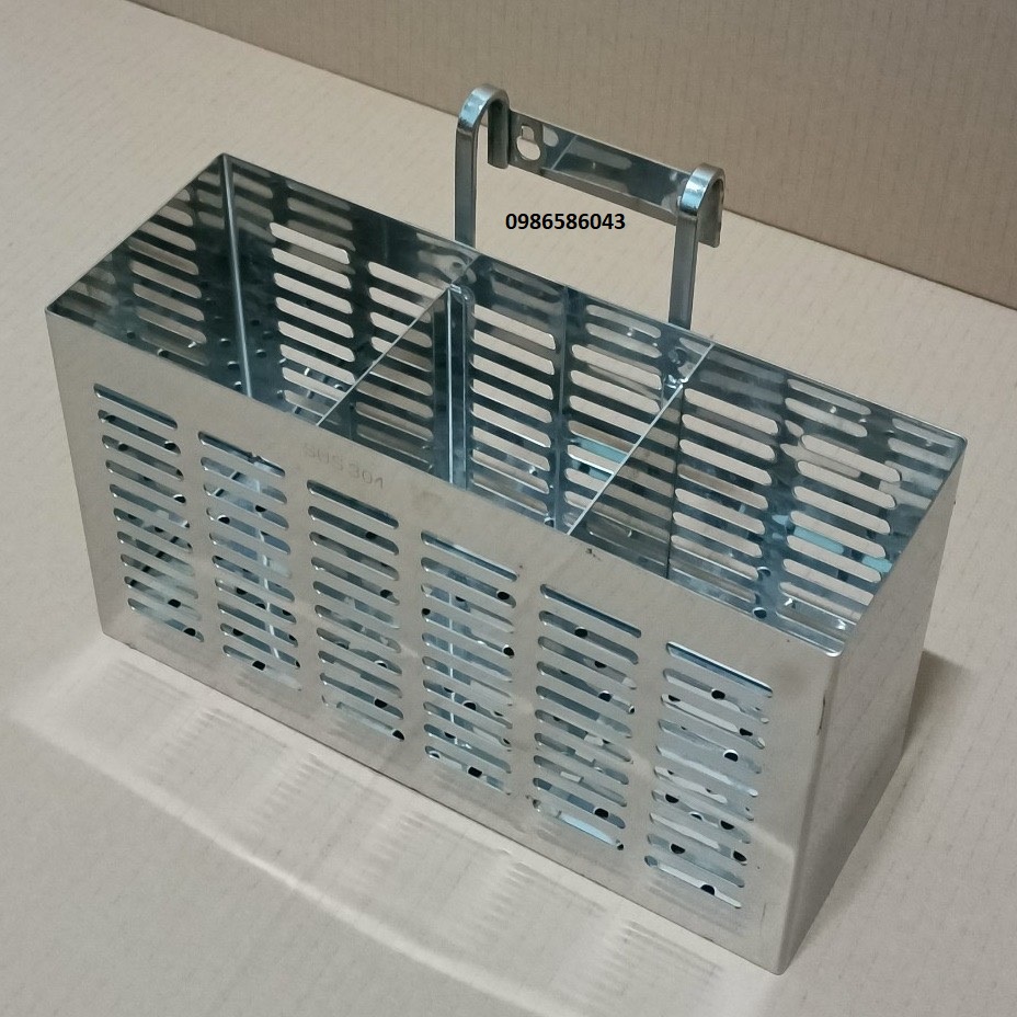 Ống đũa vuông inox 304, khay để đũa 2 ngăn, 3 ngăn - hàng không rỉ sét