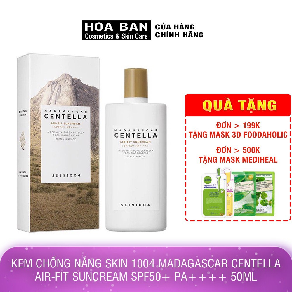Kem chống nắng Skin 1004 Madagascar Centella Air-fit Suncream SPF50+ PA++++ 50ml