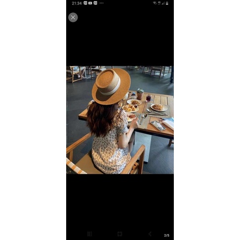 sp246 Mũ cói rộng vành tự nhiên cao cấp Gaucho đóng gói hộp to không bị hỏng form