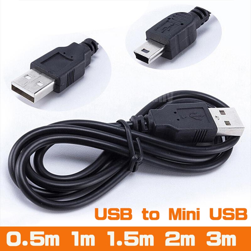 Cáp Sạc USB Sang Mini 0.5M/1M/1.5M/2M/3M 480Mbps 5 Pin B Dành Cho Camera Mp3 Mp4