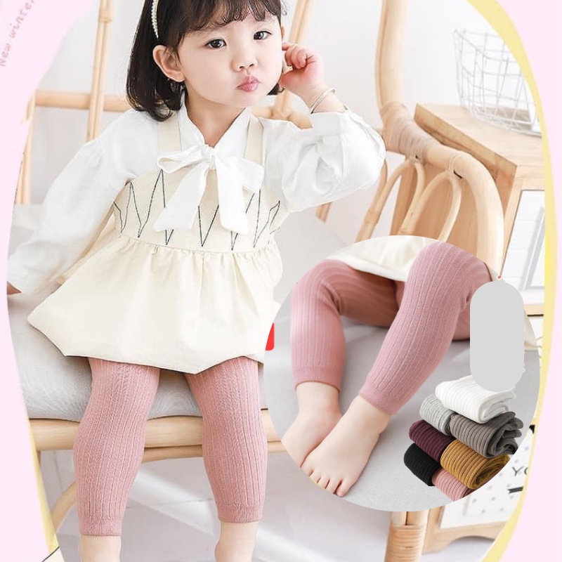 Quần legging cho bé gái chất nỉ len tăm co dãn hàng xuất nhật cao cấp JIMADO