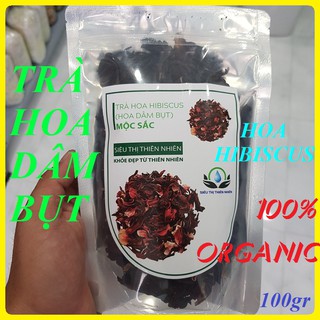 Trà Hibiscus (Trà Hoa Dâm Bụt) MỘC SẮC 100gr [Chính Hãng] Giảm cân, hạ huyết áp, trị táo bón
