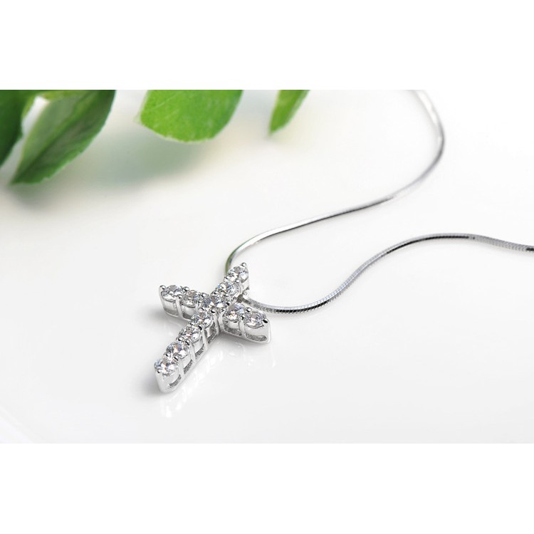 Vòng cổ mặt hình thánh giá nhỏ xinh, bạc ý 925 DC32