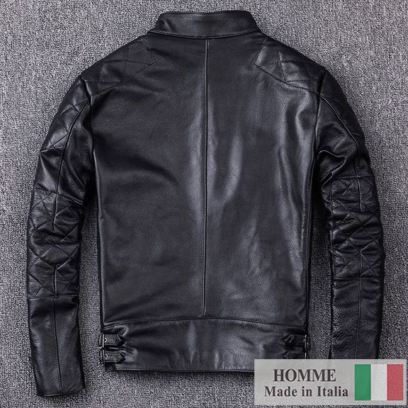 Áo khoác da Homme de Monaco - Leather Jacket Shoulder Padding for Men