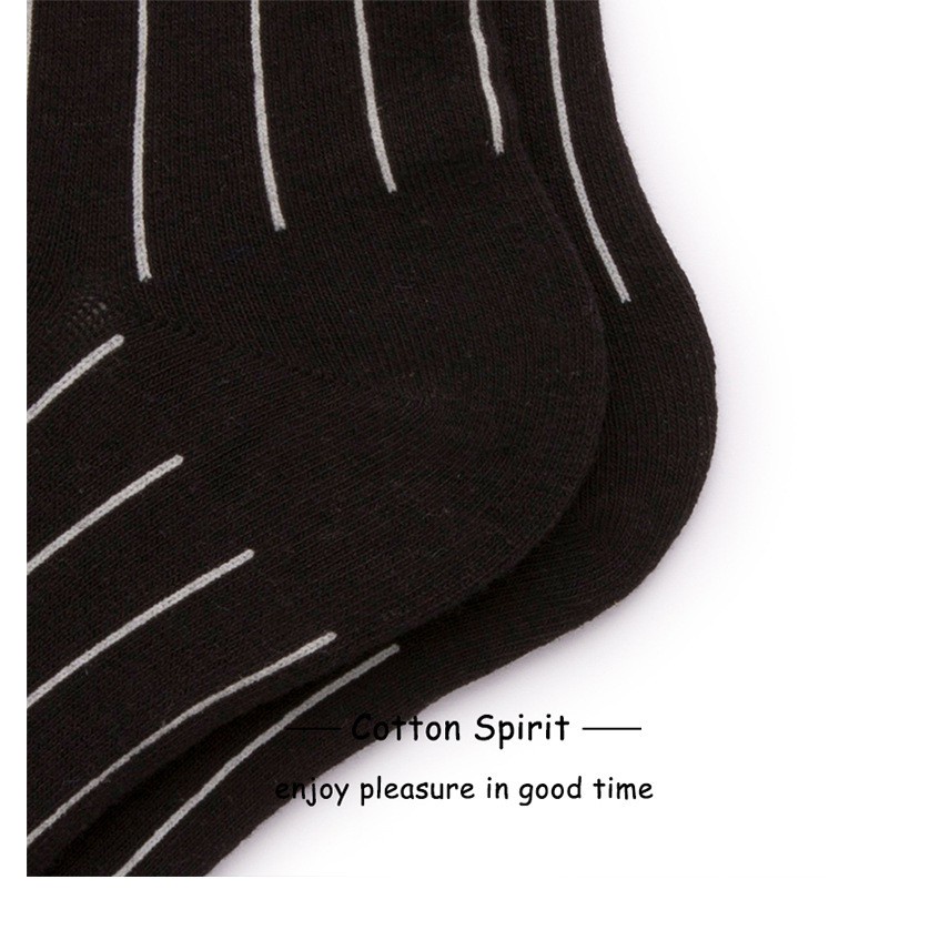 Tất vớ nam cổ cao công sở họa tiết sọc dọc phong cách Âu Mỹ chất cotton spirit cao cấp