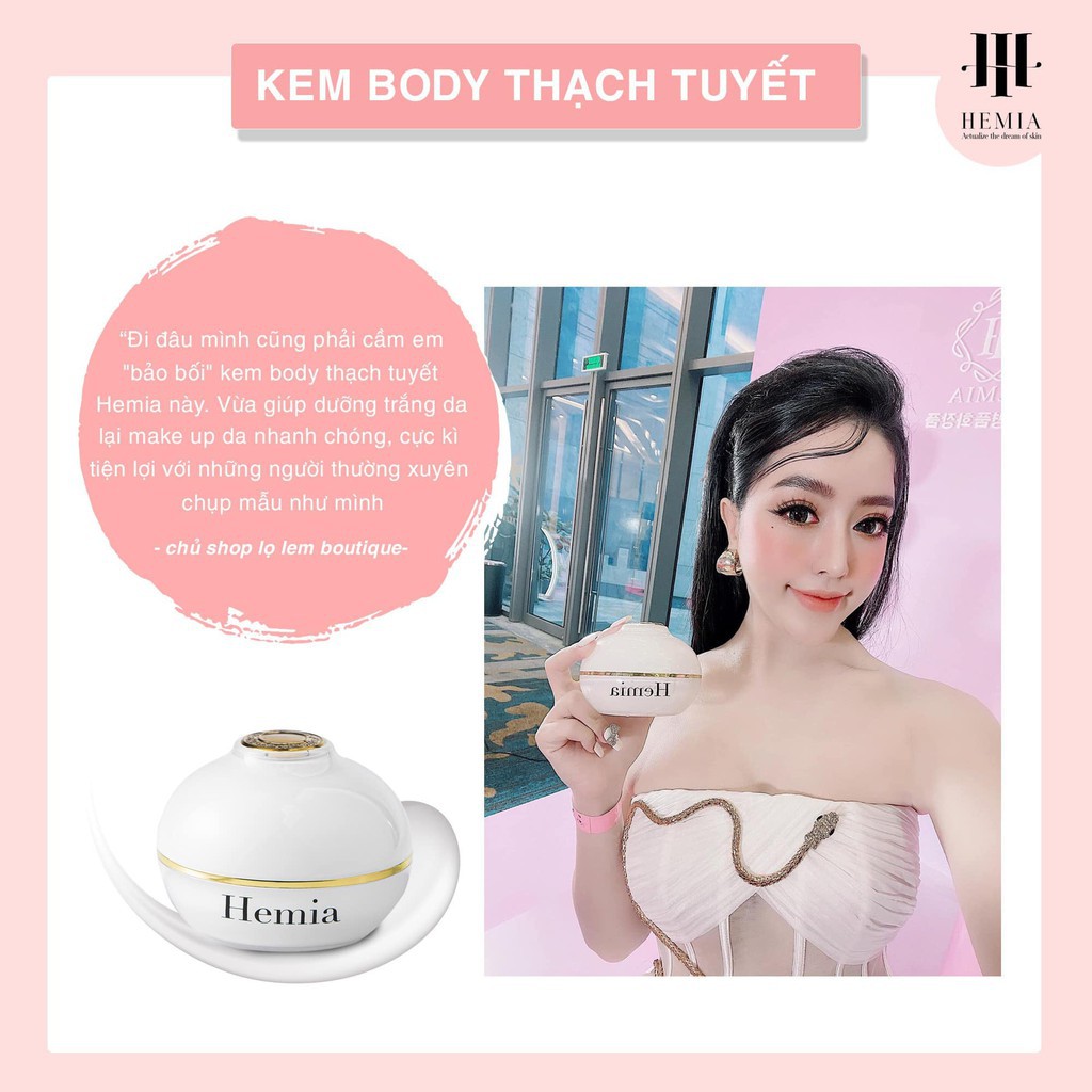 Kem dưỡng toàn thân Hemia Whitening Body Cream 150g dưỡng trắng, cấp ẩm, chống nắng, make up da ..