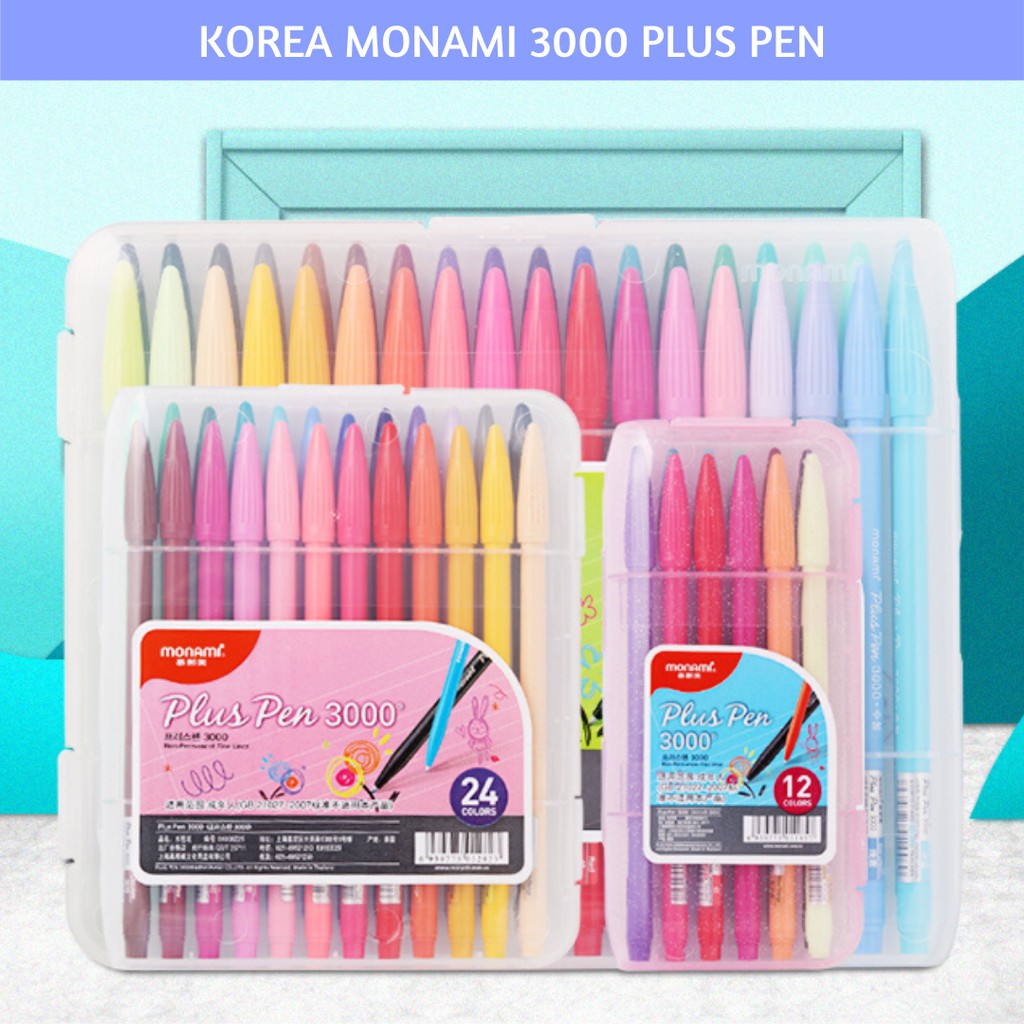 Bút Lông MONAMI 3000 PLUS 24 Màu 48 Phong Cách Hàn Quốc