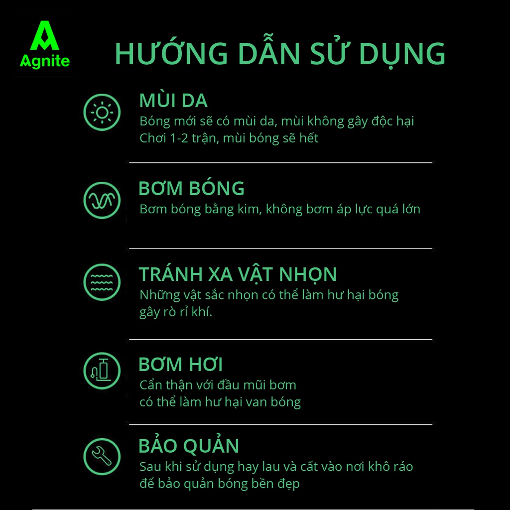 Quả bóng đá Agnite tiêu chuẩn số 5, PU cao cấp, Siêu nhẹ, Đàn hồi tốt cho người chơi thể thao chuyên nghiệp - F1227