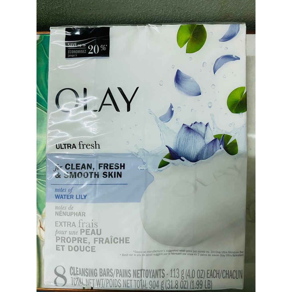02 XÀ PHÒNG CỤC OLAY WHITE STRAWBERRY & MINT, WATER LILY 31.08OZ