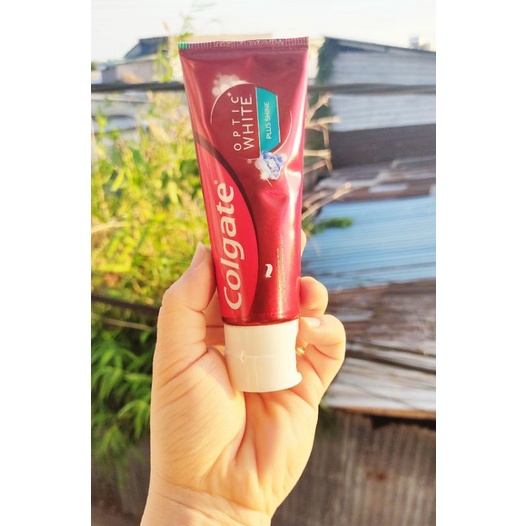 Kem đánh răng Colgate Optic White Plus Shine làm trắng răng & sáng răng 100g/hộp .