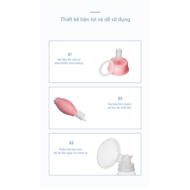Bình hút sữa mẹ cho bé, dụng cụ vắt sữa bằng tay