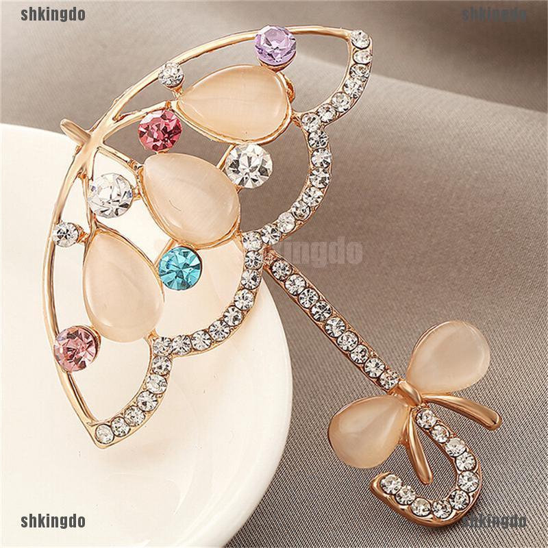 THINH Ghim cài áo hình chiếc ô đính đá xinh xắn dành cho nữ