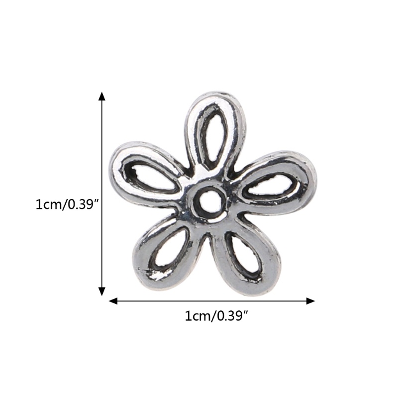 Set 100 Hạt Xỏ Lỗ Hình Bông Hoa Xinh Xắn Dùng Để Làm Đồ Trang Sức Thủ Công