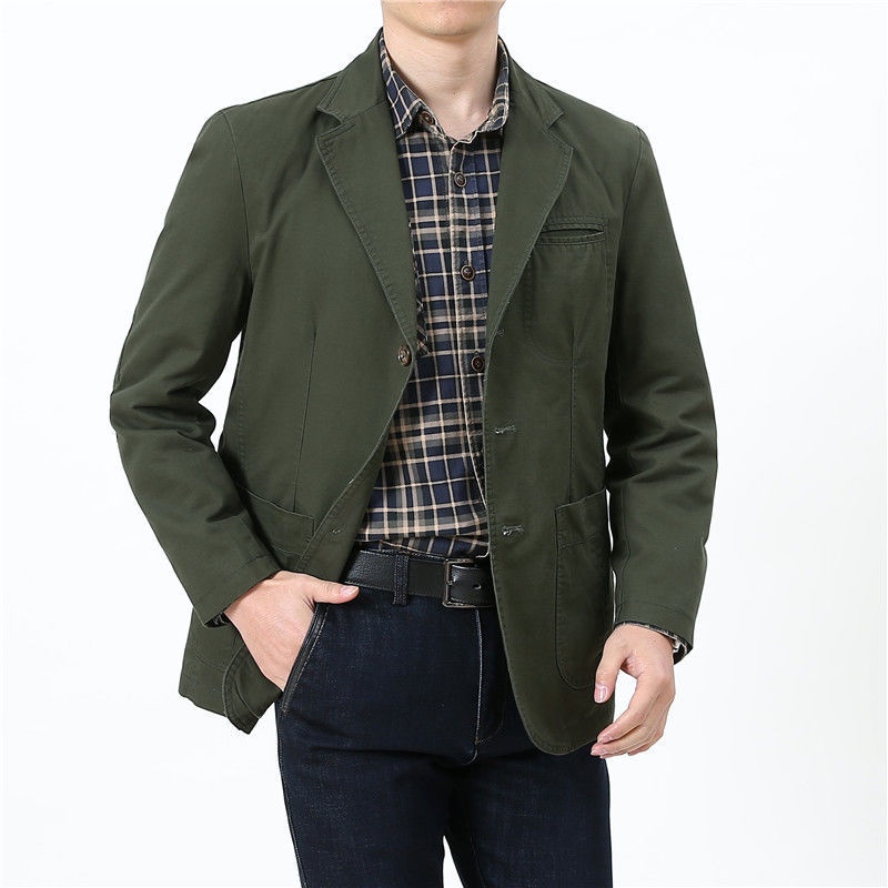 Áo khoác vest dáng rộng cỡ lớn thường ngày cho nam trung niên