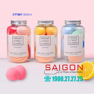 Hũ Thủy Tinh Tròn Miệng To 500ml Nắp Nhôm