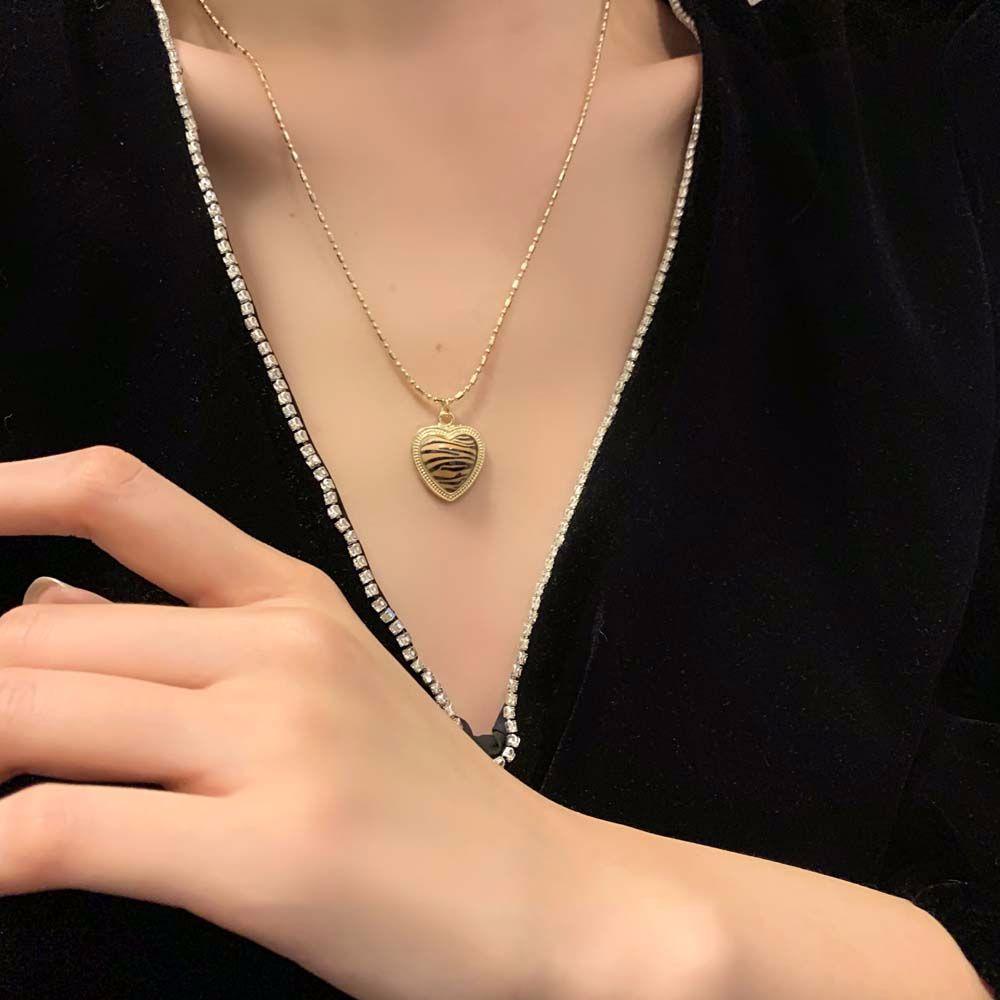 Dây Chuyền Mặt Hình Thánh Giá|Vòng Cổ Choker Mặt Trái Tim Họa Tiết Da Báo Màu Sắc Thời Trang