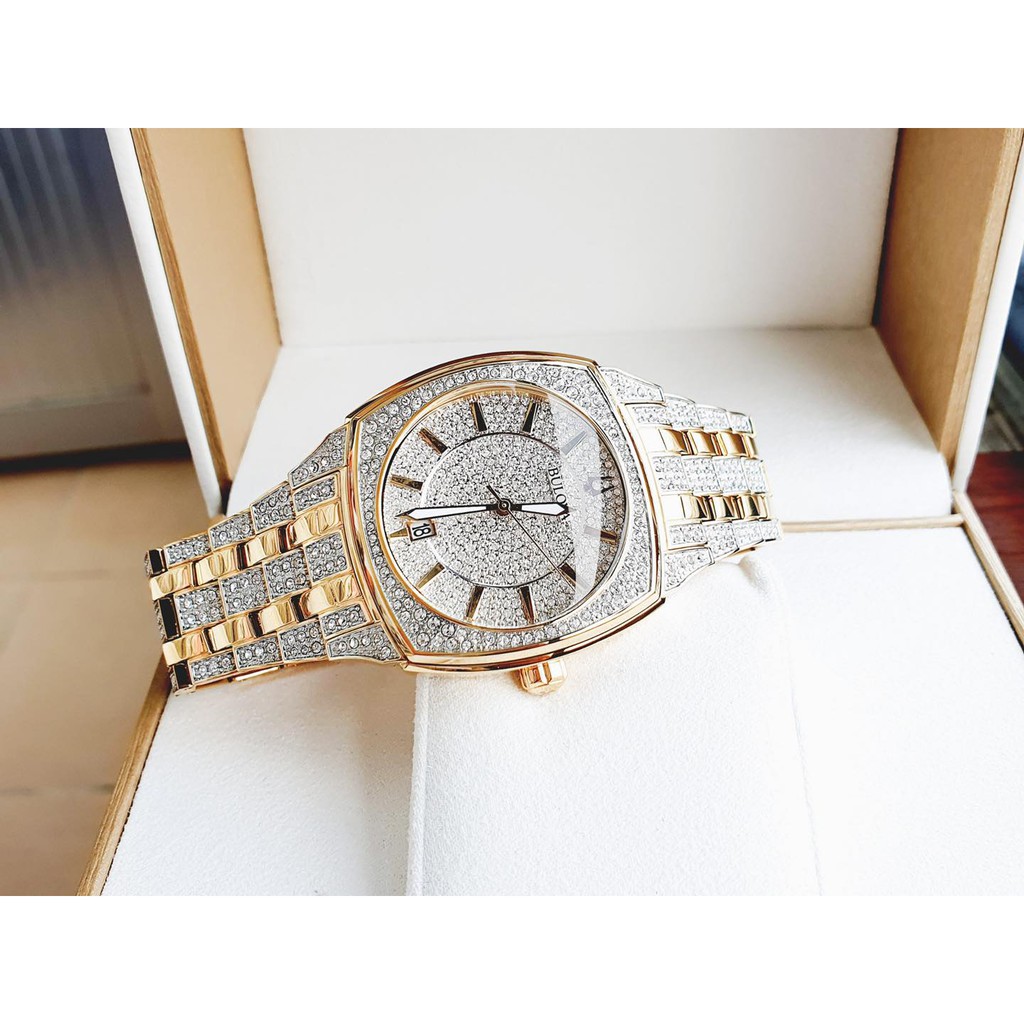 Đồng Hồ Nam BULOVA 98B323 - Đính Full Đá - Tone Demi Sang Trọng - 40mm