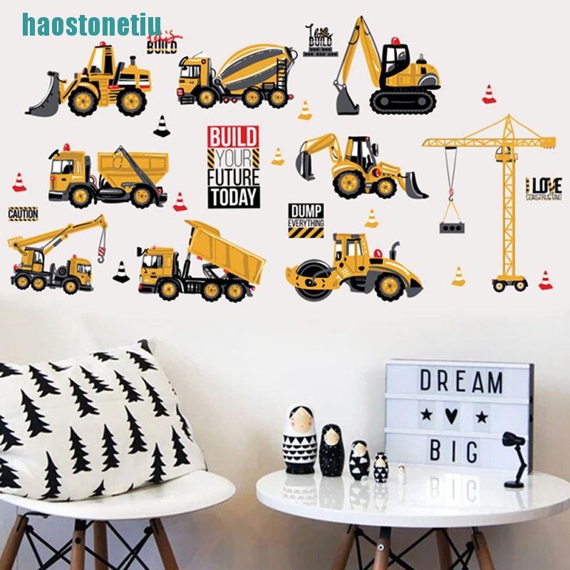 Miếng Dán Tường Hình Xe Tải / Xe Tải / Xe Tải Độc Đáo Trang Trí Phòng Bé Trai DIY