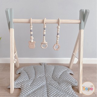 Đồ Chơi Cho Bé Sơ Sinh - Sét Đồ Chơi Bằng Gỗ Treo Kệ Chữ A