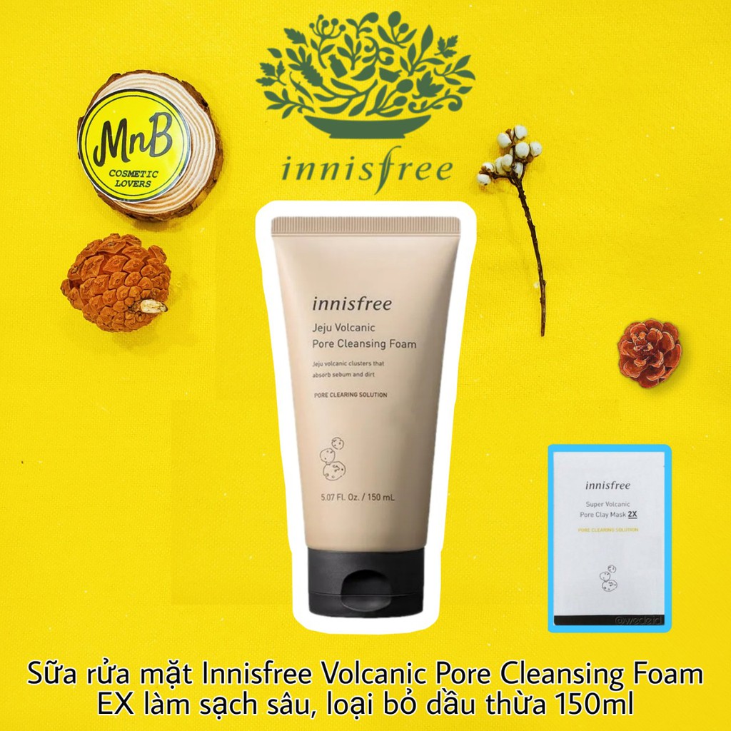 Sữa rửa mặt se khít lỗ chân lông innisfree Volcanic Pore Cleansing Foam Ex 150ml - MnB Store -