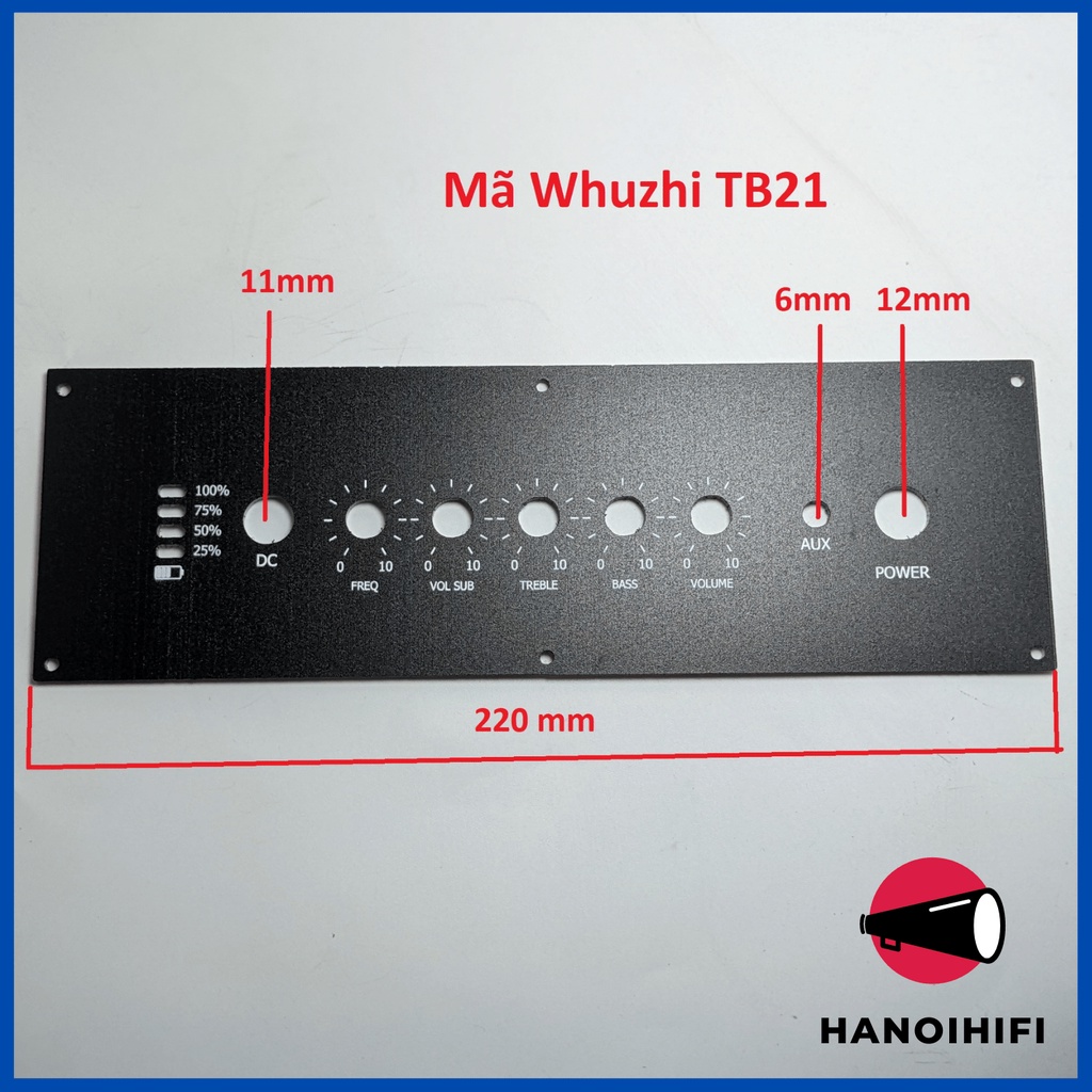 Tấm control cho mạch whuzhi tb21, whuzhi 502T, 1002T, Preopa 2604 bằng MICA phong cách marshall do hanoihifi thiết kế