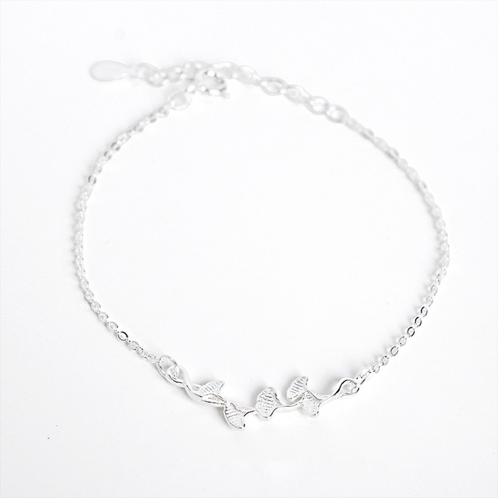 Vòng tay hợp kim mặt hình chiếc lá xinh xắn phong cách Nhật Bản cho nữ