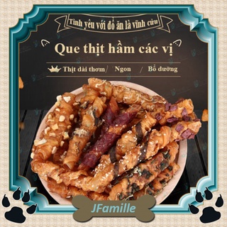 [HANDMADE]Que Gà Xoắn Tẩm Vị Mix, Đồ Ăn Vặt Cho Chó, Thức Ăn Chó Mèo, Sạch Răng, Dinh Dưỡng 100gr - JF31
