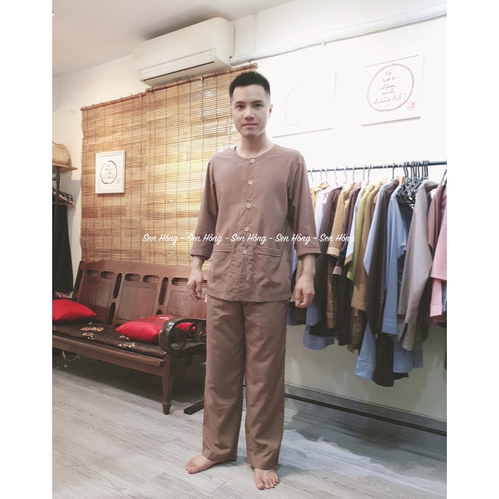BỘ ĐỒ BÀ BA NAM NỮ # set bà ba truyền thống phom rộng thoải mái # đồ lam đi chùa đi chơi pháp phục nam B16